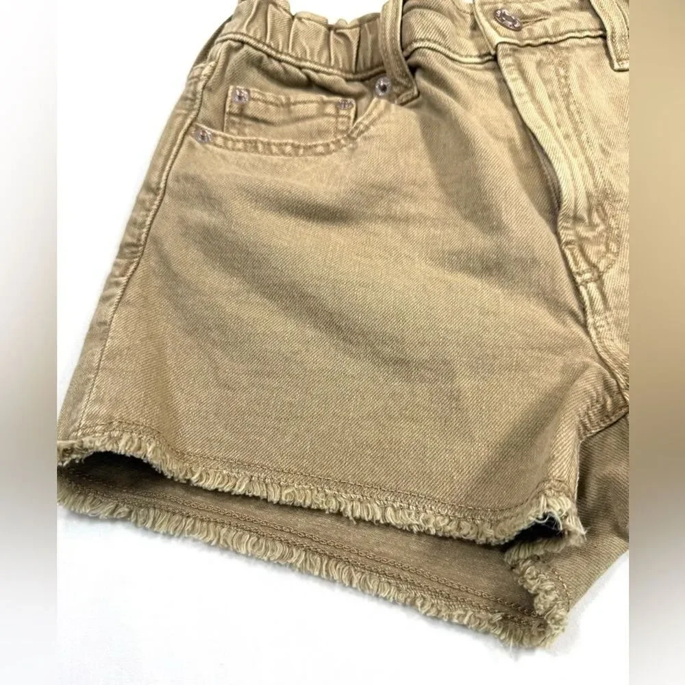 NWT GAP Kids Girlfriend Denim Short High Rise 10 Classic Frayed Khaki NEW